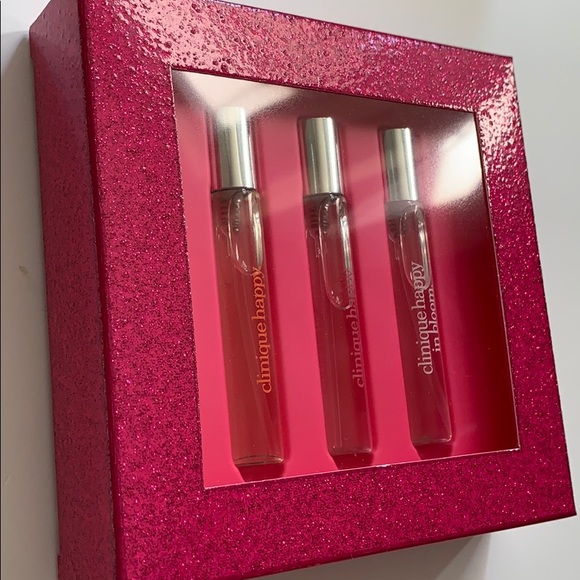 3Pc Clinique Happy In Bloom Happy Heart Gift Set Box Trio Christmas Valentine 💘 - Picture 6 of 10
